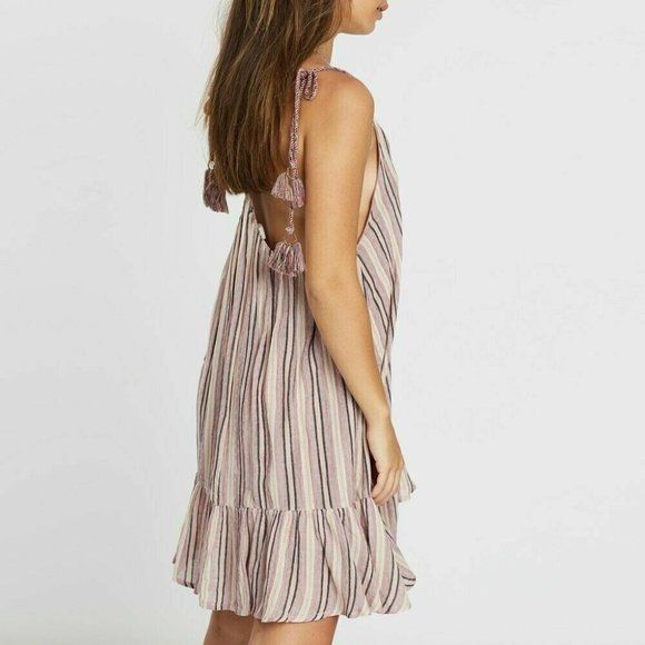 TIGERLILY Tami Cotton Stripe Ruffle Mini Slip Dress NWT RRP$129 - Picture 7 of 11
